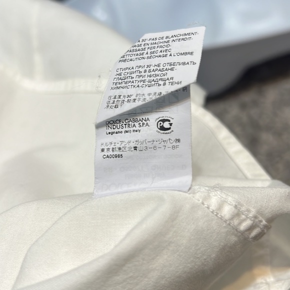 Dolce & Gabbana Slim Fit Button Front Dress Shirt White Long Sleeve Preppy White - Picture 7 of 7